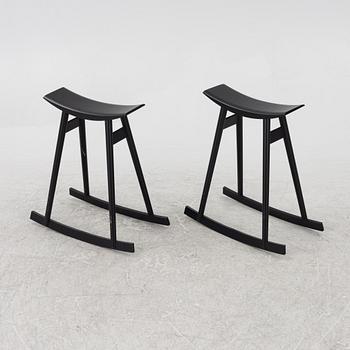 Per Sundstedt, a pair of "Ving" rocking stools, Pyra, 2004.