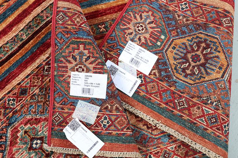 A pair of rugs, Khorjin, ca 128 x 82 cm & ca 123 x 84 cm.
