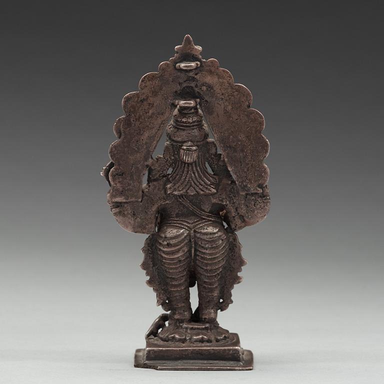 A silvered sculpture of Ganesha, India, 20th Century.