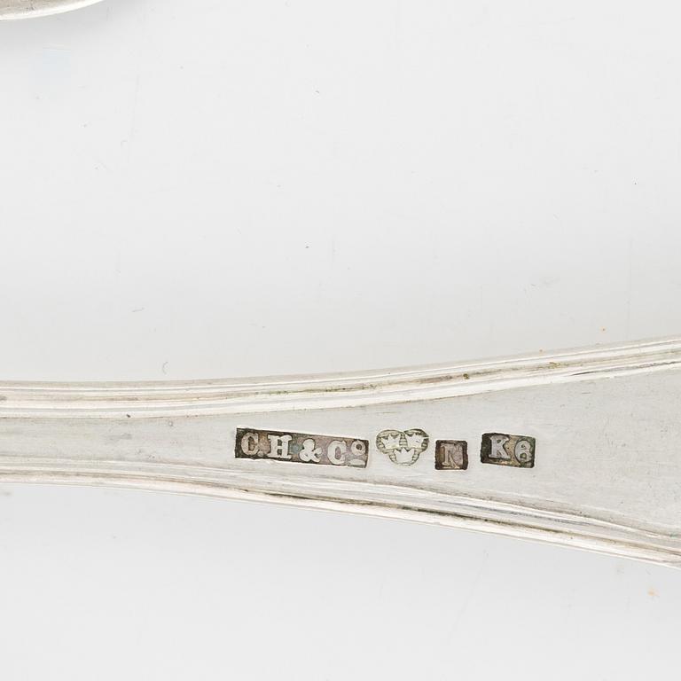 A set of silver cutlery, among others Emanuel Forssman, Växjö, 1855.