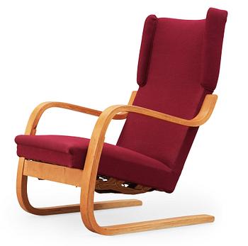 37. Alvar Aalto, An Alvar Aalto 'model 401' easy chair by O.y Huonekalu-ja Rakennustyötehdas A.B, for Artek, Finland probably 1940's.