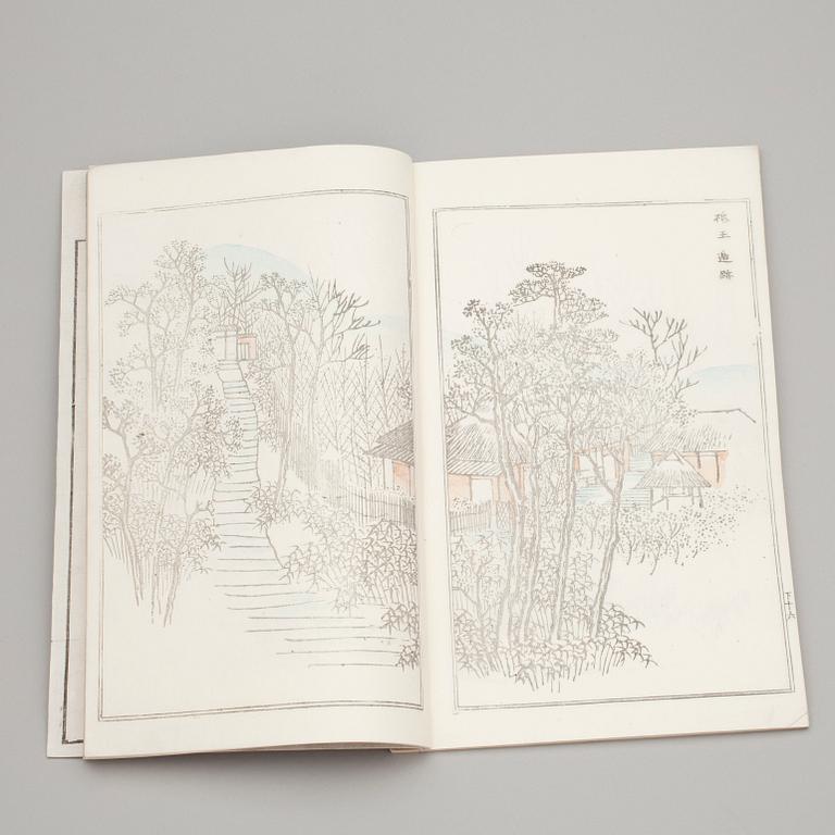 BOK, 2 vol, "Valda vyer av huvudstaden", av Kawamura Bumpo, Teito Gakei Ichiran, Kyoto 1809.