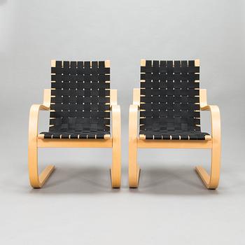Alvar Aalto,  a pair of late 20th century '406' armchairs for Artek.