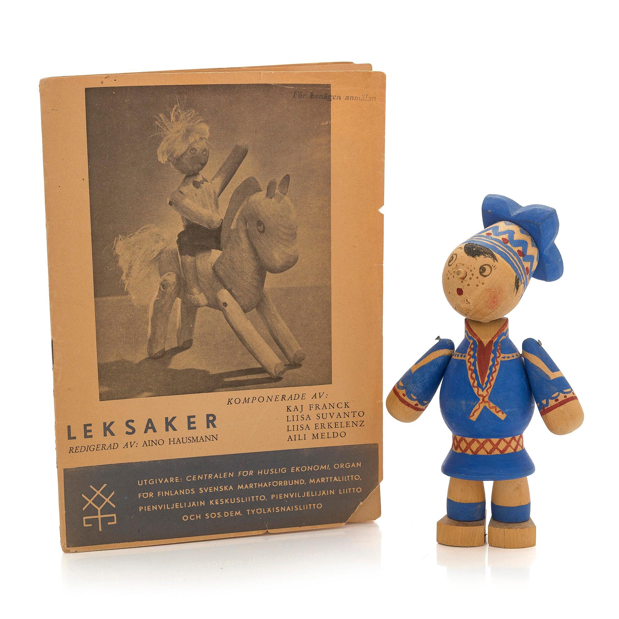 aj Franck, doll "Toto" and a booklet 'Leksaker' (Toys) 1946.