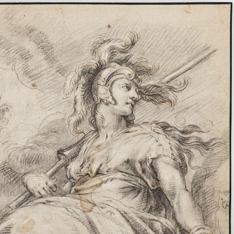 Hendrick Goltzius After, Minerva. Unsigned. Crayon 35.5 x 28 cm.