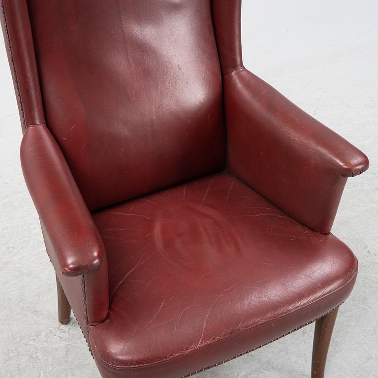 Carl Malmsten, a leather 'Ane' easy chair, second half of the 20th Century.