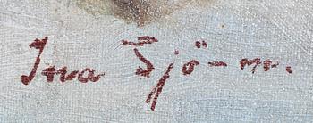 INA SJÖSTRÖM, olja på duk, uppfodrad på skiva, signerad.