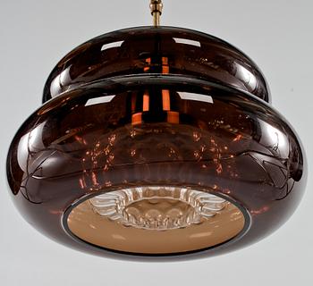 TAKLAMPA, "Bubblan", Carl Fagerlund, Orrefors, omkring 1970. Höjd ca 35 cm.