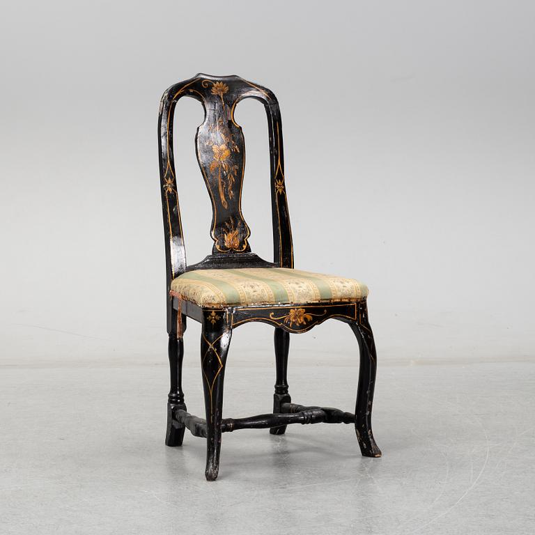 A painted late Baroque chair, 18th Century.