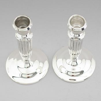 LJUSSTAKAR, 1 par, silver, Jensen, 1900-tal.