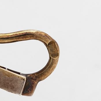 Brosch/hänge, silver och guld med gammalslipade och rosenslipade diamanter.