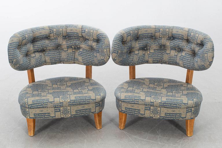 A PAIR of EASY CHAIRS by OTTO SCHULTZ for  JIO furniture Sweden, mid 20th century.