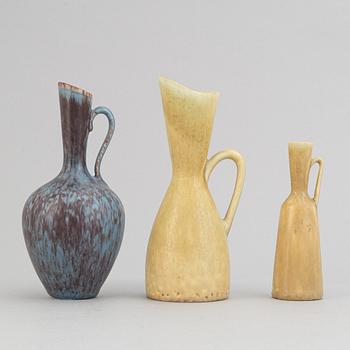 Gunnar Nylund, a set of five stoneware vases and two bowls and Carl-Harry Stålhane, a set of two vases for Rörstrand.