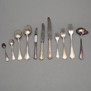 BESTICKSERVIS, 66 delar, silver, modell "Saga". Totalvikt, inklusive knivar, ca 2600 g.