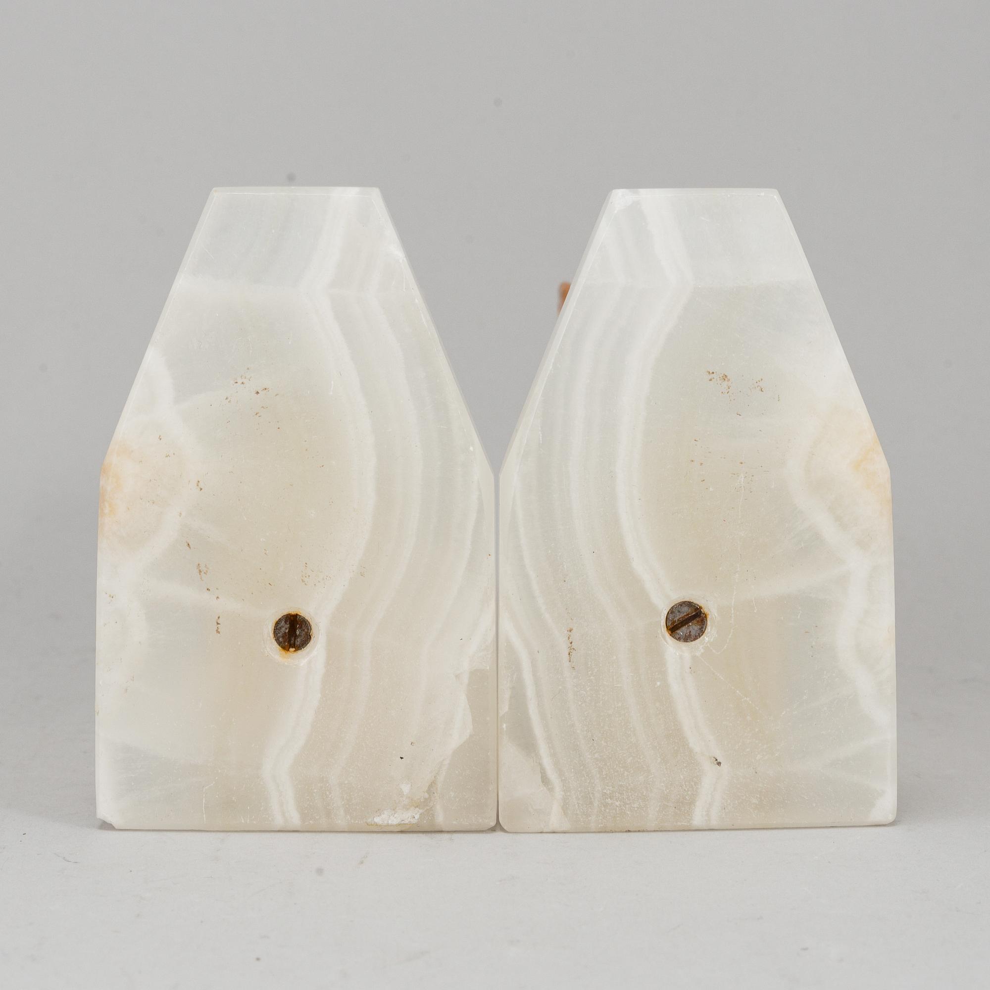A pair of stone book ends.