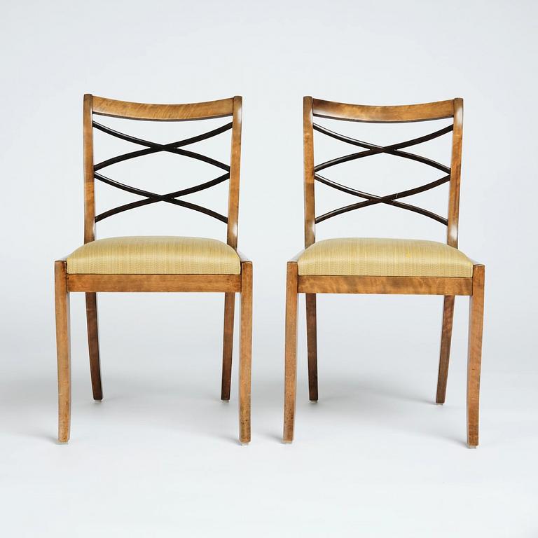 Carl Malmsten, a pair of chairs, Swedish Grace, Svenska Möbelfabrikerna Bodafors, 1920s,.
