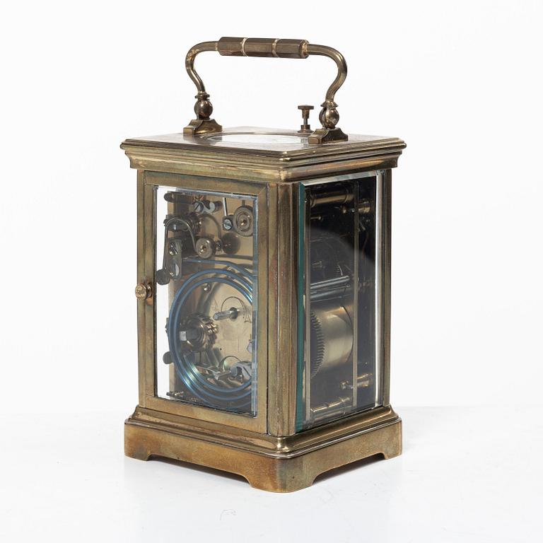 A carriage clock, in case, Linderoth Stockholm, 20th century.