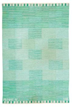 CARPET. "Muren, grön, kall". Flat weave. 245,5 x 163 cm. Signed AB MMF V MR.