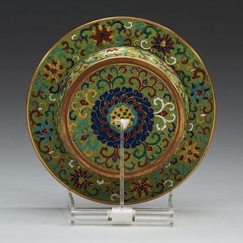 A cloisonné dish, Ming dynasty, 17th Century.