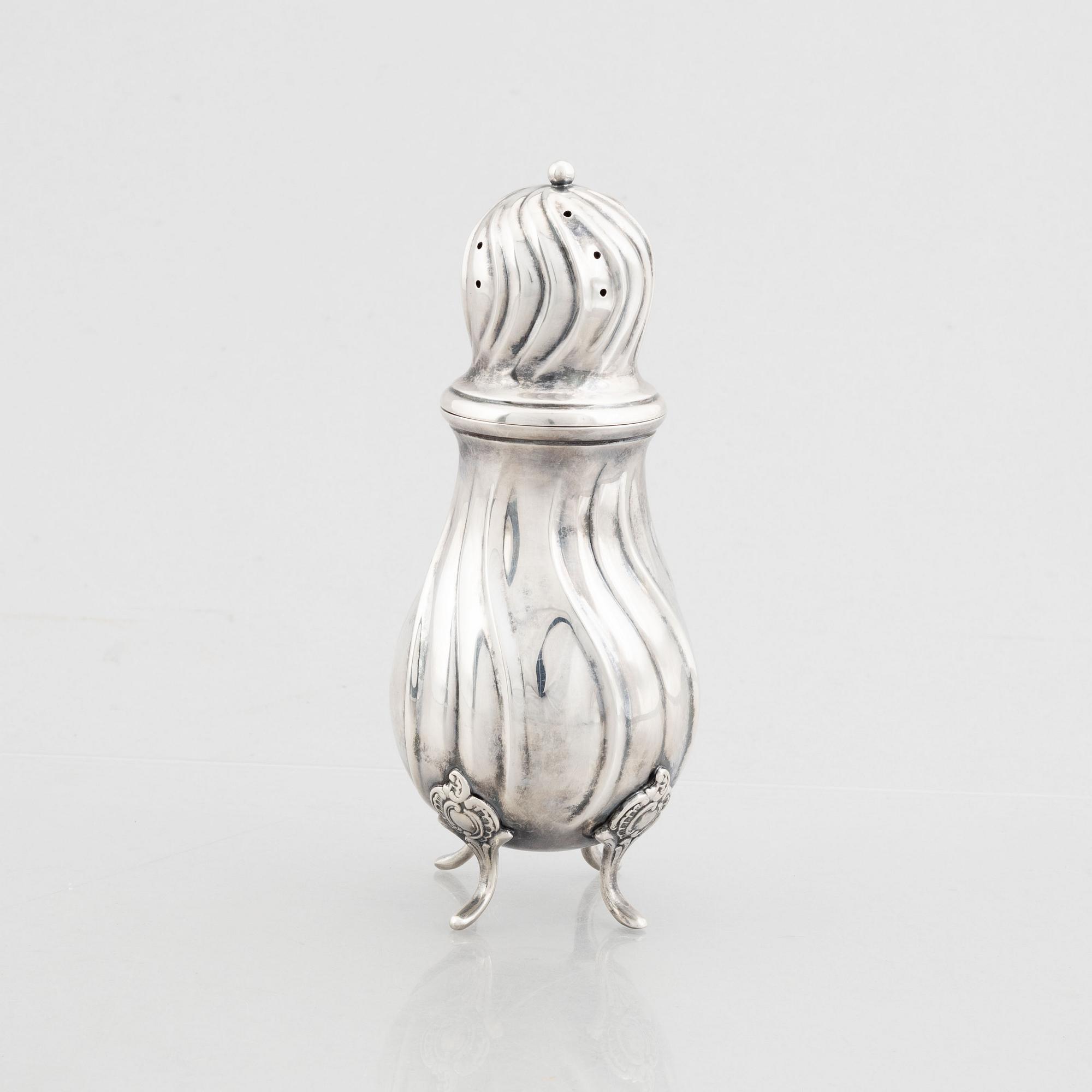 A silver sugar caster, mark of C. Michelsen, Denmark, Swedish import marks, mid 20th Century.
