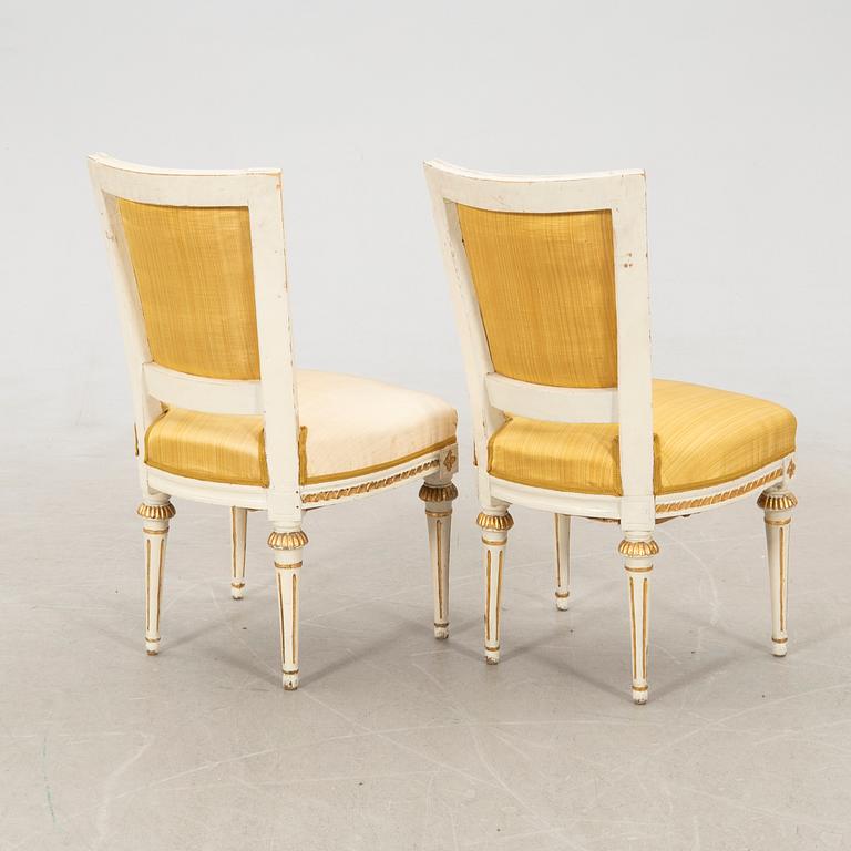 Chairs, a pair of Gustavian Stockholm works by Johan Hammarström (chairmaker in Stockholm 1794 - 1812/19).