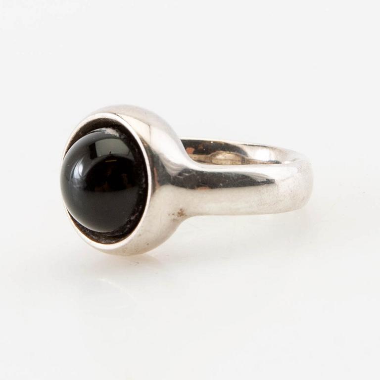 Georg Jensen, Regitze Overgaard, ring, silver and black stone.