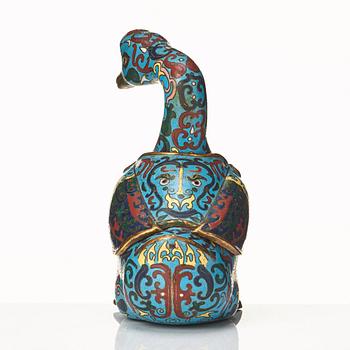 Ask med lock, cloisonné. Qingdynastin, 1800-tal.