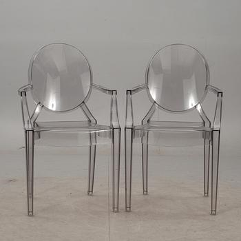 KARMSTOLAR, ett par, "Louis Ghost", Philippe Starck för Kartell.