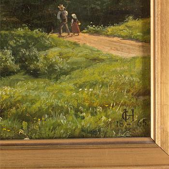 OKÄND KONSTNÄR, olja på duk, signerad CH, daterad 1865.