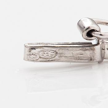 Armband, 14K vitguld, safirer, diamanter ca. 0.20 ct tot enl gravyr.