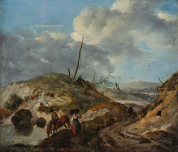 794A. Jan Wijnants, attributed to, Dune landscape with figures.