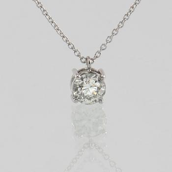 HÄNGE, 18k vitguld med briljantslipad diamant, 1.02 ct, Arezzo, Italien. Vikt 3 g.