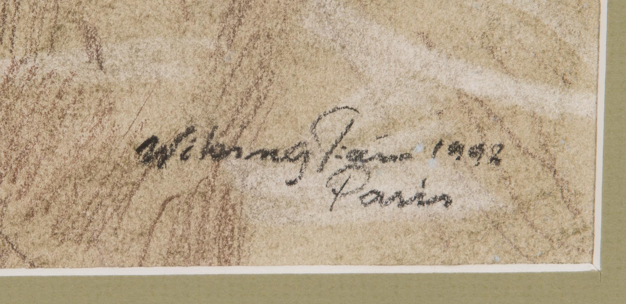 Viking Forsström, crayon drawing, signed and dated Paris 1992.