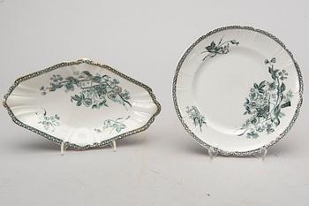 MATSERVIS, 45 delar, flintgods, Växjö Guld, Gustavsberg, omkring år 1900.