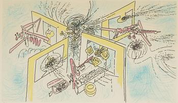 Roberto Matta, etching in colours, signed 56/100.