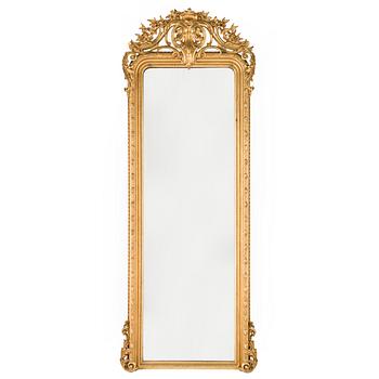 SPEGEL samt KONSOLBORD, nyrokoko, 1800-andra hälft.