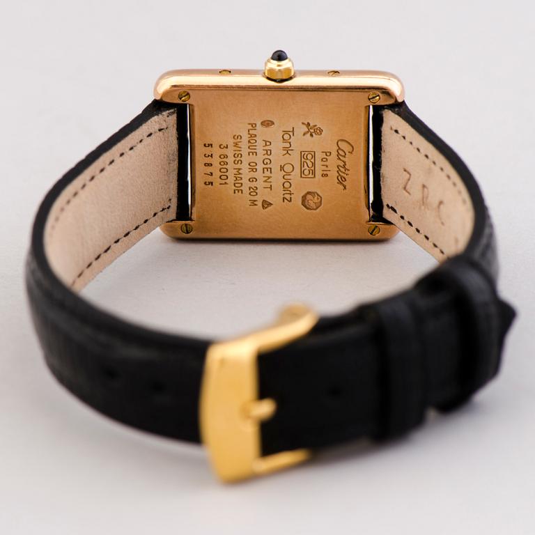 CARTIER, must de Cartier Tank, wrist watch, 20 x 20-28 mm.