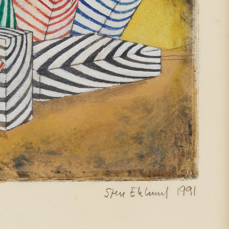 Sten Eklund, akvarellerad etsning, signerad och daterad 1991, numrerad 4/10.