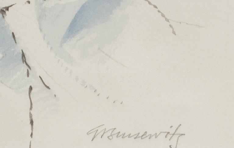 GUNNAR BRUSEWITZ, akvarell, signerad.