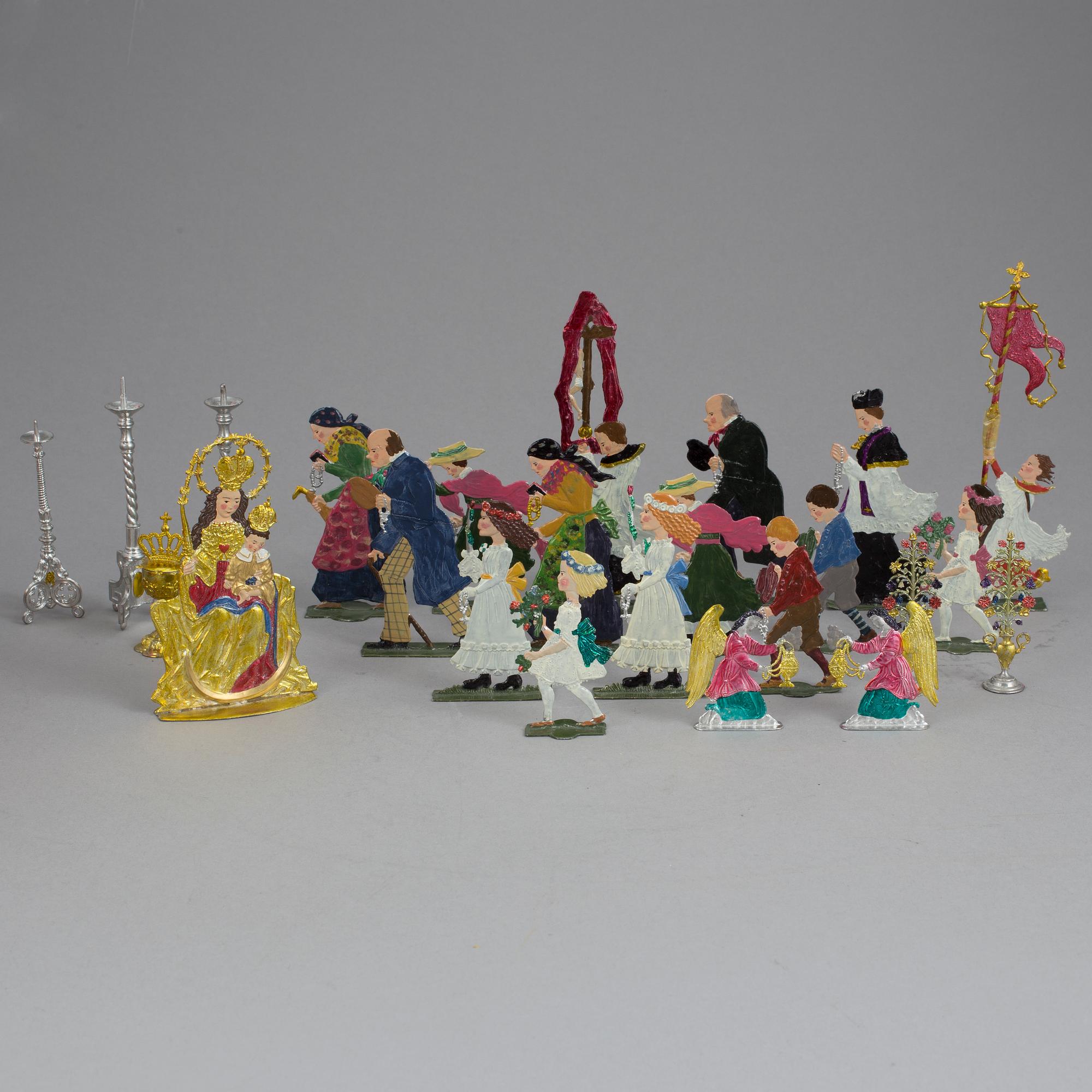 TENNFIGURER, 24 delar. Formgivna av Anny Schweizer 1916, Schweizerzinn.