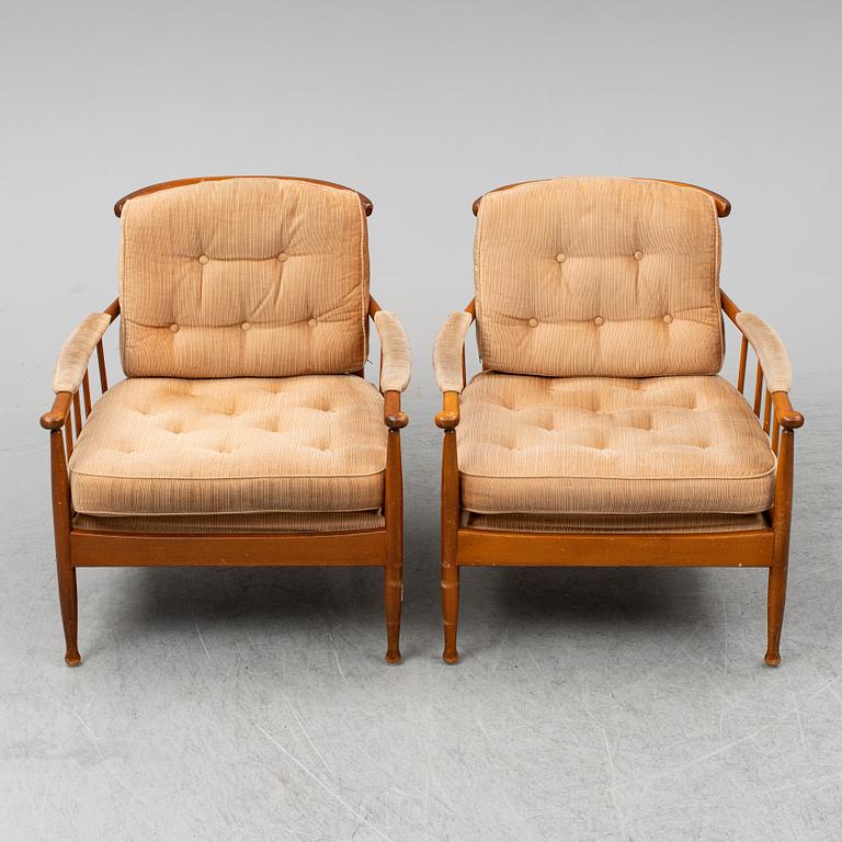 A pair of 'Skrindan' easy chairs by Kerstin Hörlin-Holmquist.