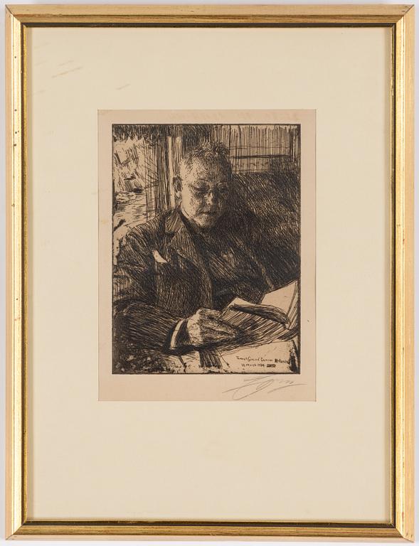 ANDERS ZORN, etching, 1904, signed in pencil.