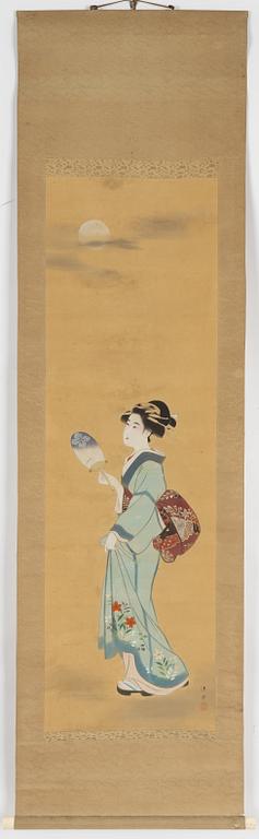 Kiyokata Kaburagi, gouache på siden, ca. 1920.