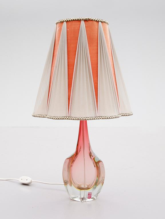 BORDSLAMPA, glas, Murano, Italien, 1950-tal.