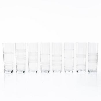 Ingegerd Råman, eight 'Slowfox' champagne glasses, Orrefors.