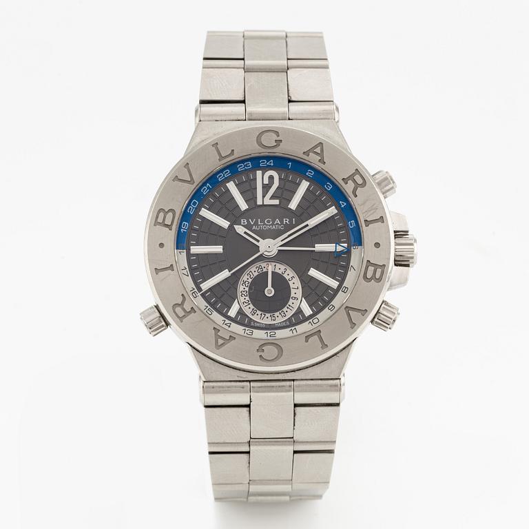 Bulgari, Diagono, GMT, wristwatch, 40 mm.