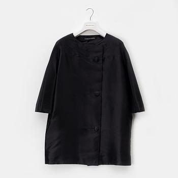 Balenciaga, a black silk dress/coat, size 36.