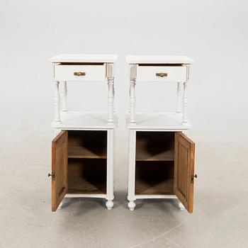 Bedside tables, a pair, first half of the 20th century.