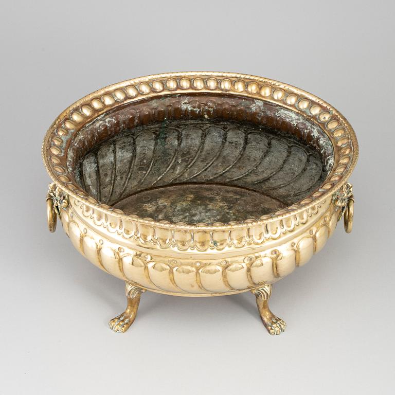 A 19th century brass jardiniere.