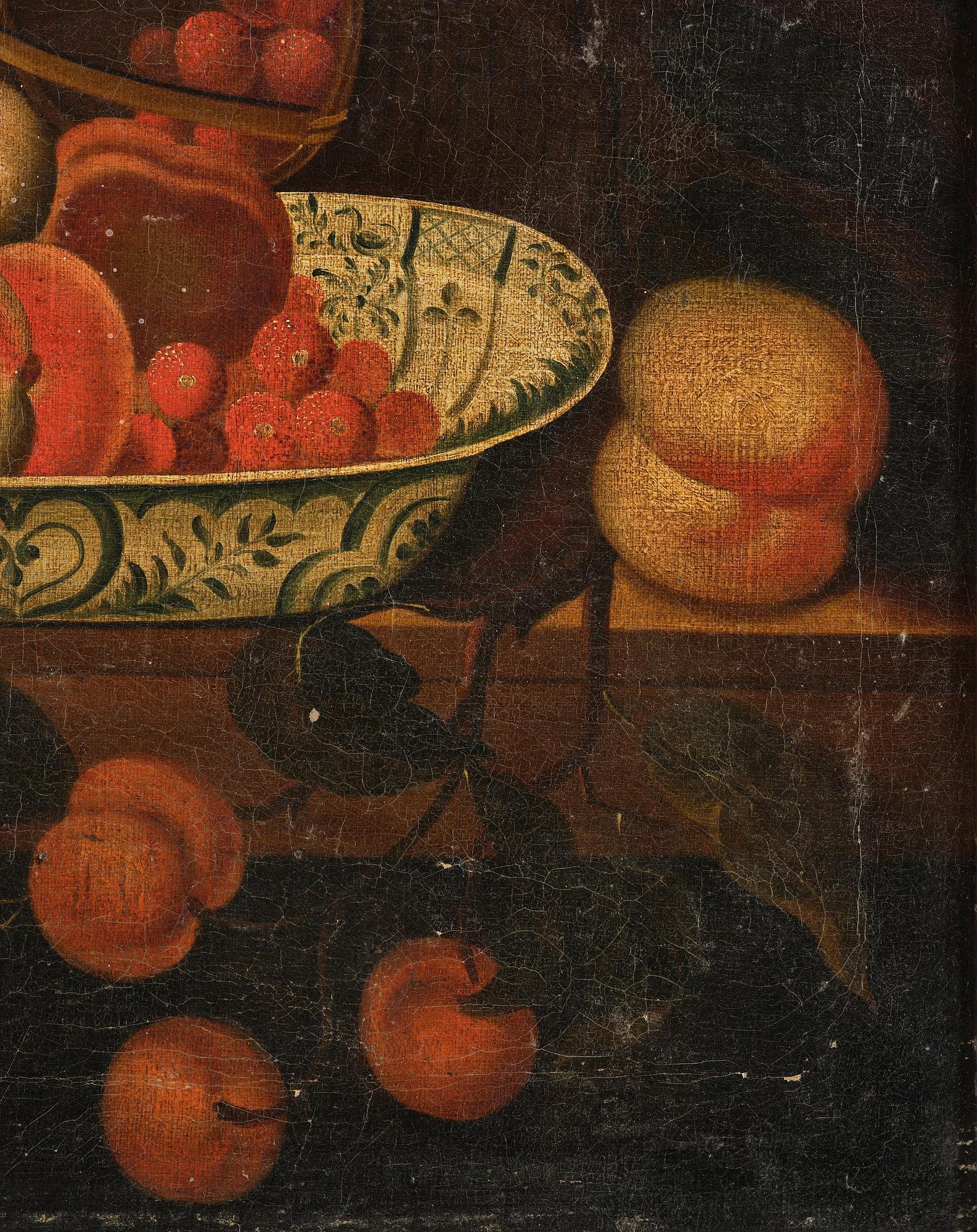 Coenraet (Conrad) Roepel, Still life with fruits, plate, and a pitcher.